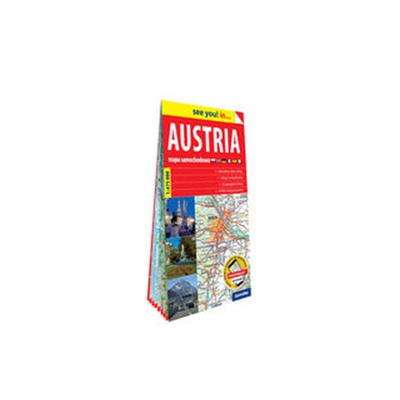 AUSTRIA PAPIEROWA MAPA SAMOCHODOWA:  1:475 000