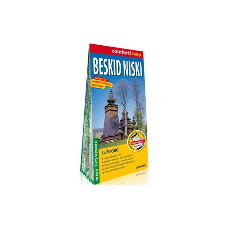 BESKID NISKI LAMINOWANA MAPA TURYSTYCZNA 1:70 000