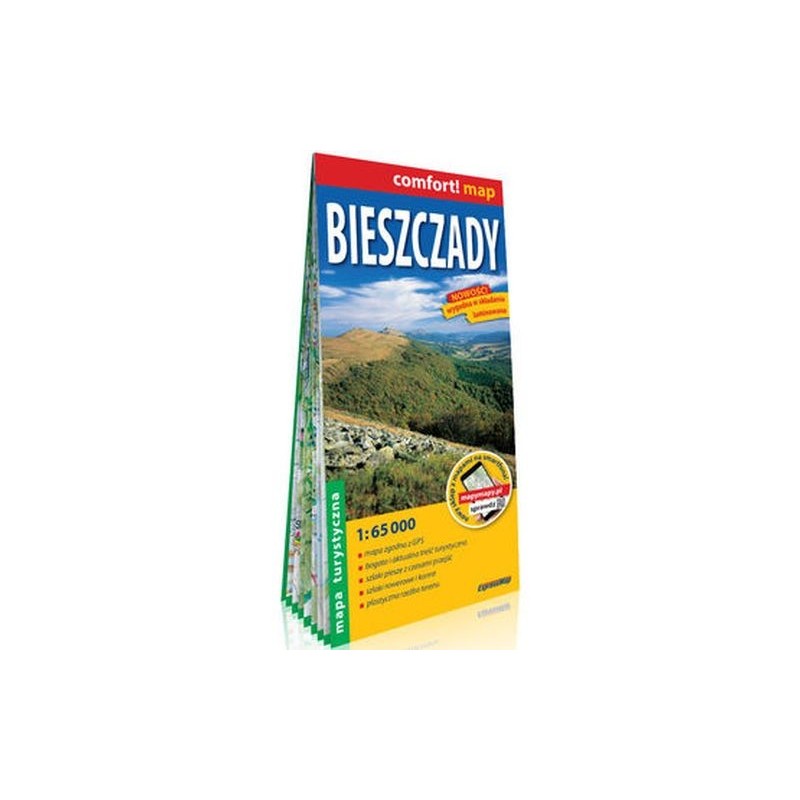 BIESZCZADY LAMINOWANA MAPA TURYSTYCZNA 1:65 000