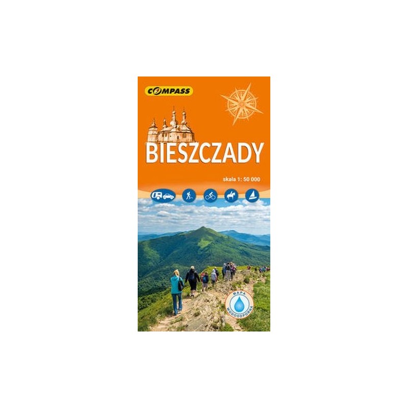 BIESZCZADY MAPA LAMINOWANA 1: 50 000