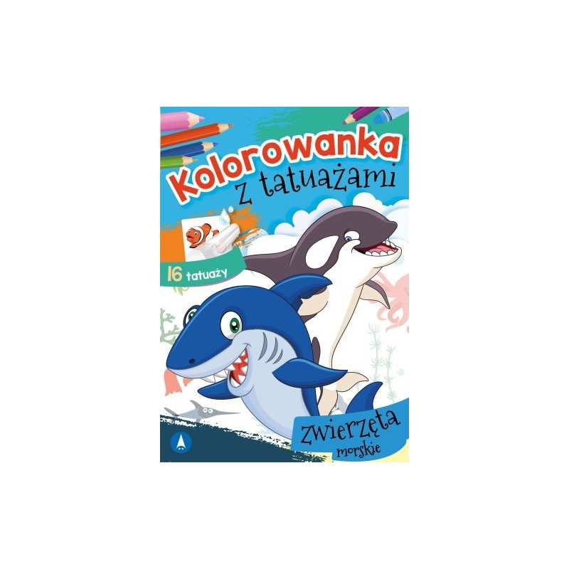 KOLOROWANKA Z TATUAŻAMI ZWIERZĘTA MORSKIE