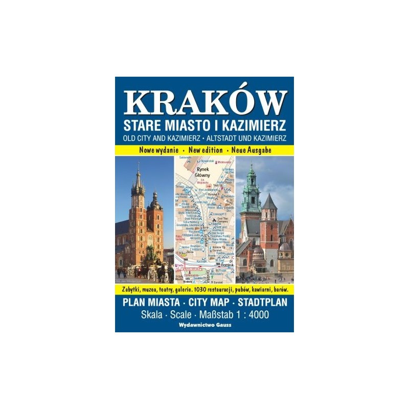 KRAKÓW. STARE MIASTO I KAZIMIERZ. PLAN MIASTA 1:4000 WYD. 2023