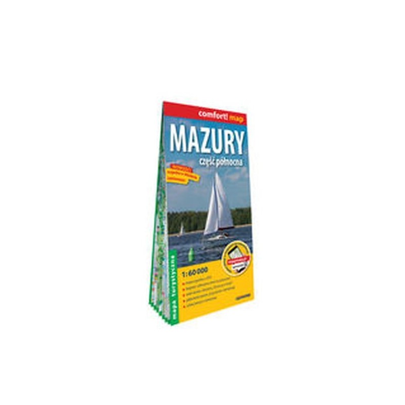 MAZURY CZĘŚĆ PÓŁNOCNA LAMINOWANA MAPA TURYSTYCZNA 1:60 000