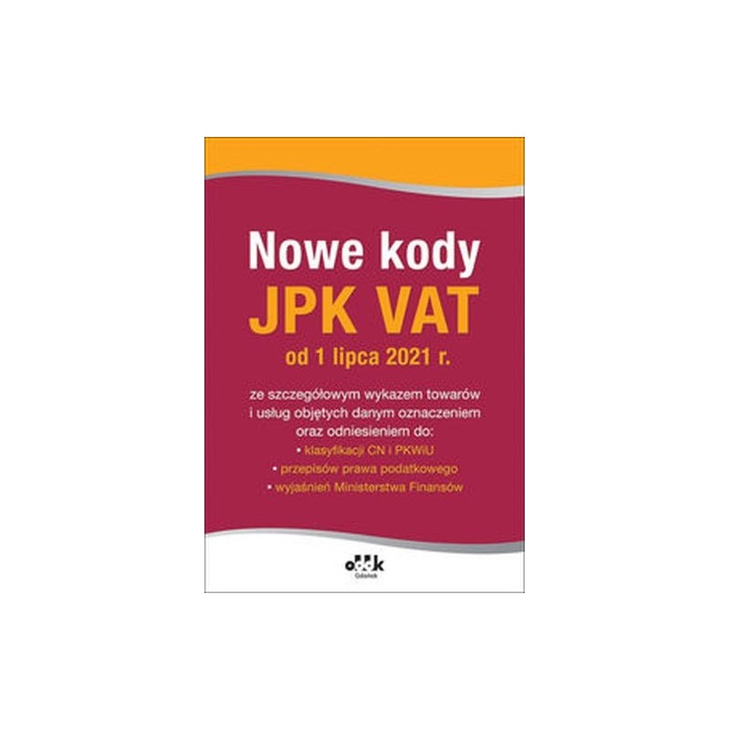 NOWE KODY JPK VAT OD 1 LIPCA 2021 PGK1436