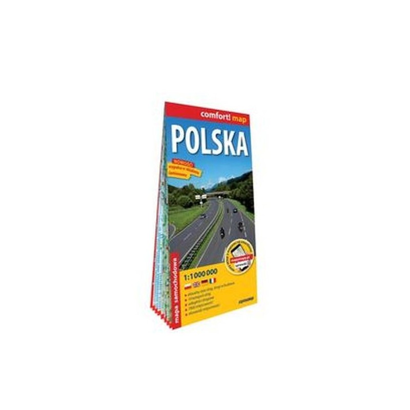 POLSKA MAPA SAMOCHODOWA LAMINOWANA 1:1 000 000