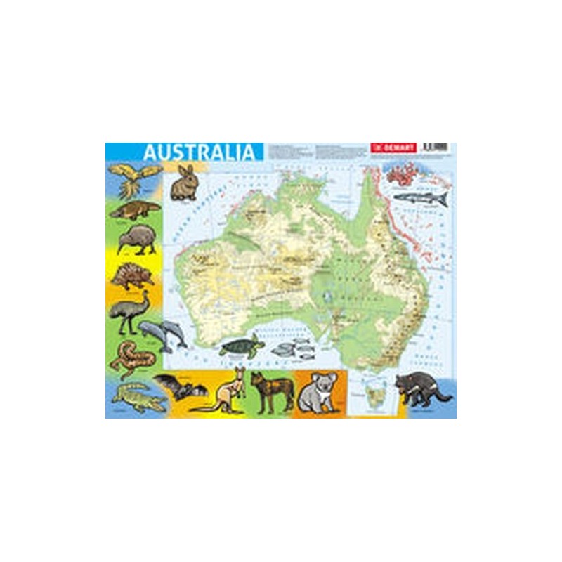 PUZZLE RAMKOWE 72 AUSTRALIA MAPA FIZYCZNA