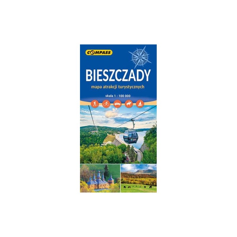 BIESZCZADY ATRAKCJE TURYSTYCZNE 1:100 000