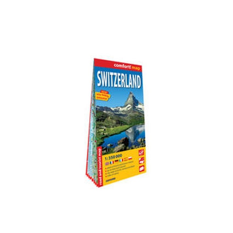 SZWAJCARIA (SWITZERLAND) LAMINOWANA MAPA SAMOCHODOWO-TURYSTYCZNA 1:350 000