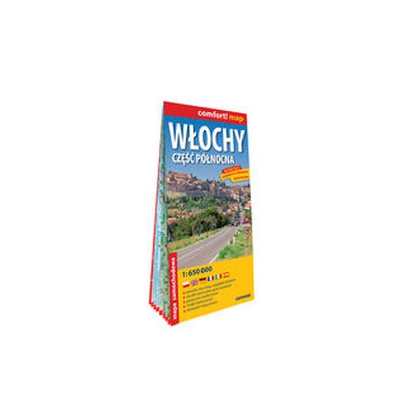 WŁOCHY. CZĘŚĆ PÓŁNOCNA: LAMINOWANA MAPA SAMOCHODOWA 1:650 000