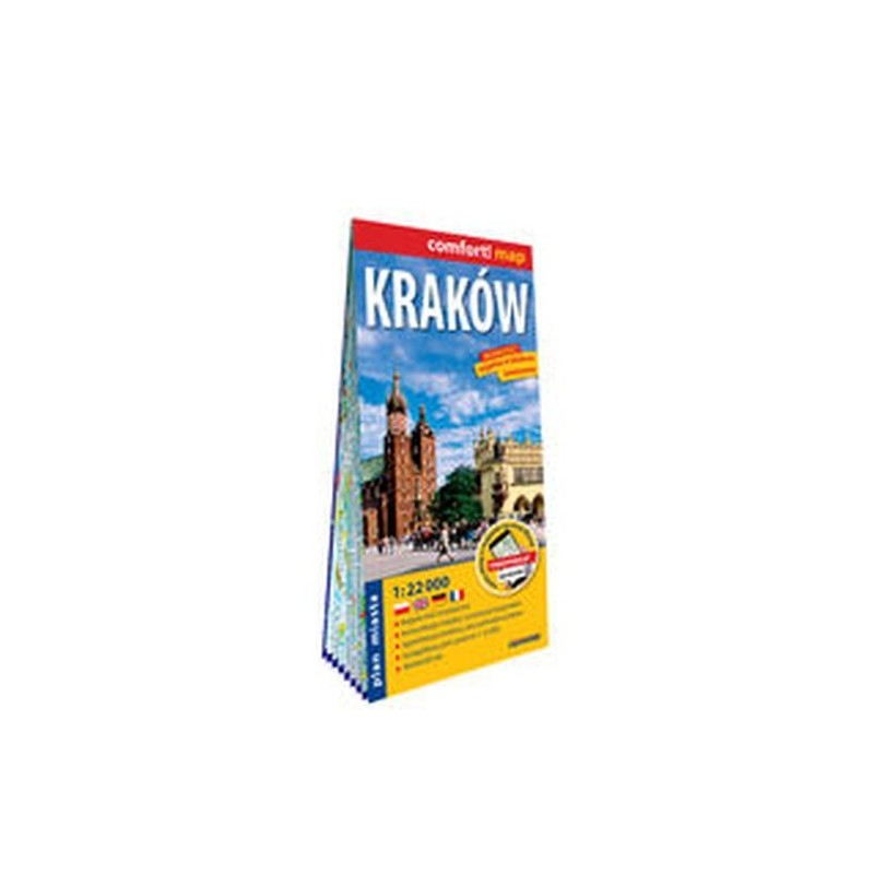 KRAKÓW LAMINOWANY PLAN MIASTA 1:22 000