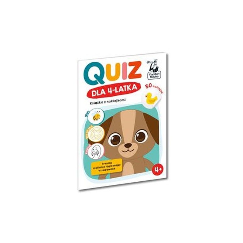 QUIZ DLA 4-LATKA KSIĄŻKA Z NAKLEJKAMI KAPITAN NAUKA