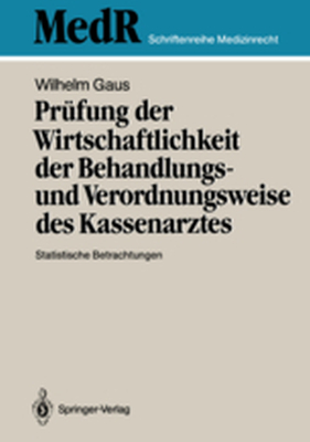 MEDR SCHRIFTENREIHE MEDIZINRECHT - Wilhelm Gaus