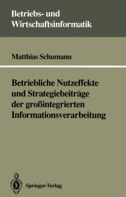 BETRIEBS UND WIRTSCHAFTSINFORMATIK - Matthias Schumann