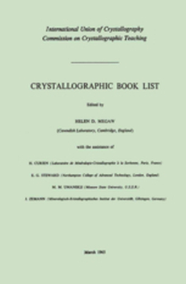 CRYSTALLOGRAPHIC BOOK LIST - Helen D. Curien H. S Megaw